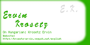 ervin krosetz business card